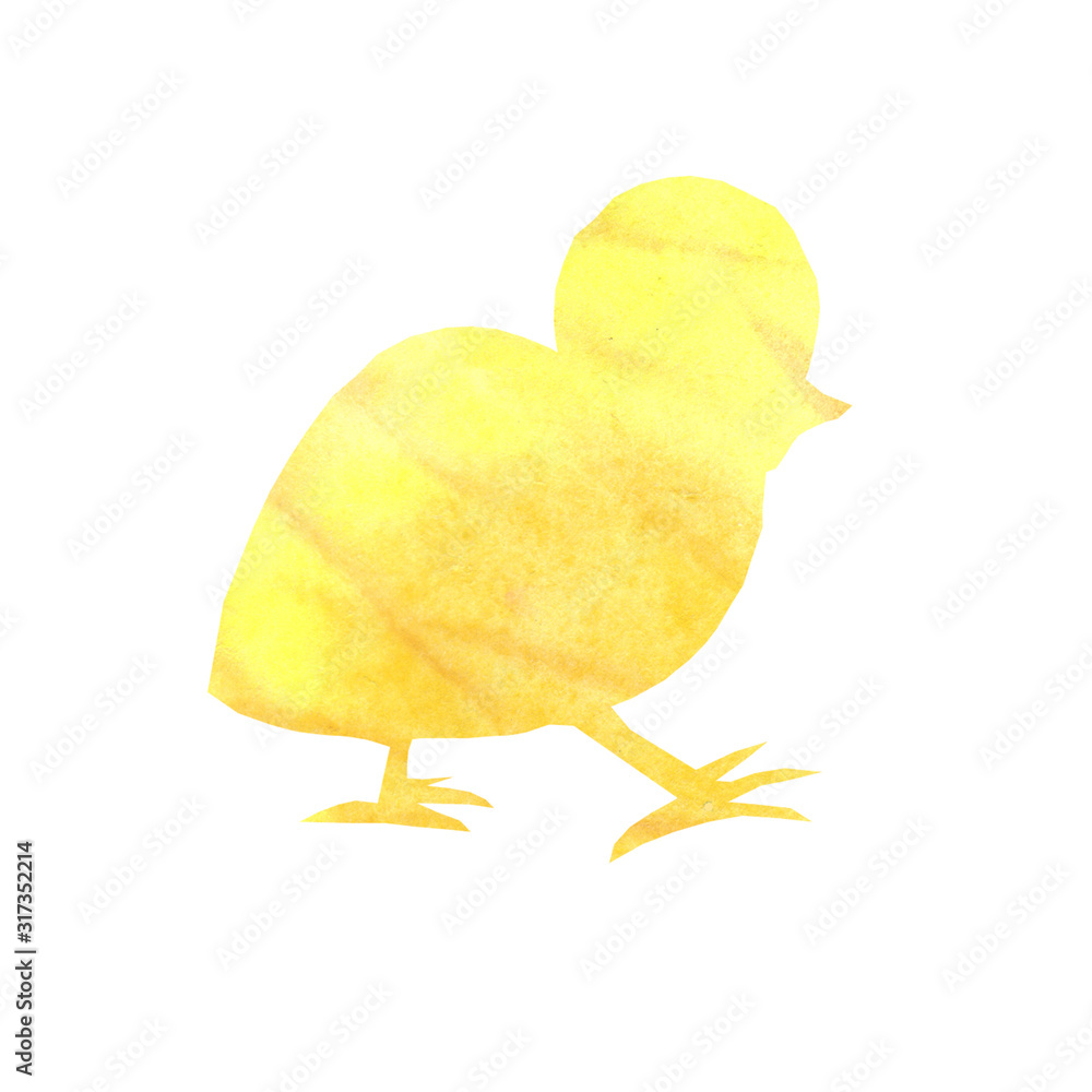Little running chicken for a light Easter holiday. Watercolor hand drawn illustration Little running chicken for a light Easter holiday. Watercolor hand drawn illustration