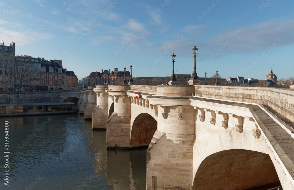 The Pont Neuf -New Bridge and Seine river, Paris, France.