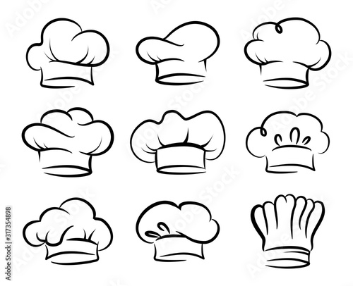 Chefs hat vector set, collection
