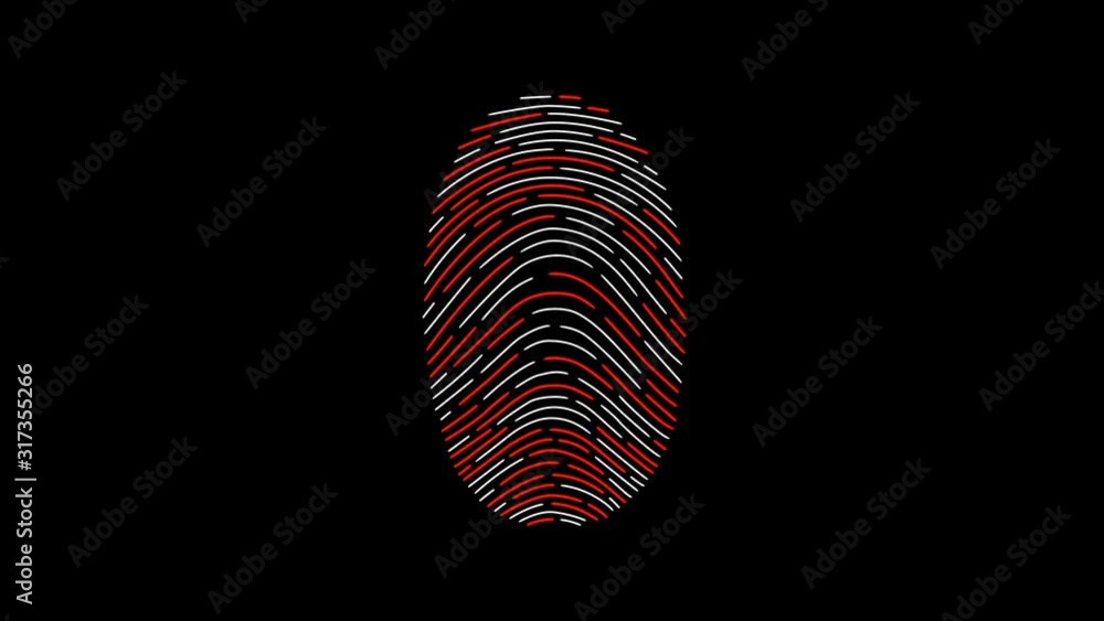 Scanner showing the three basic types of patterns in fingerprints arch