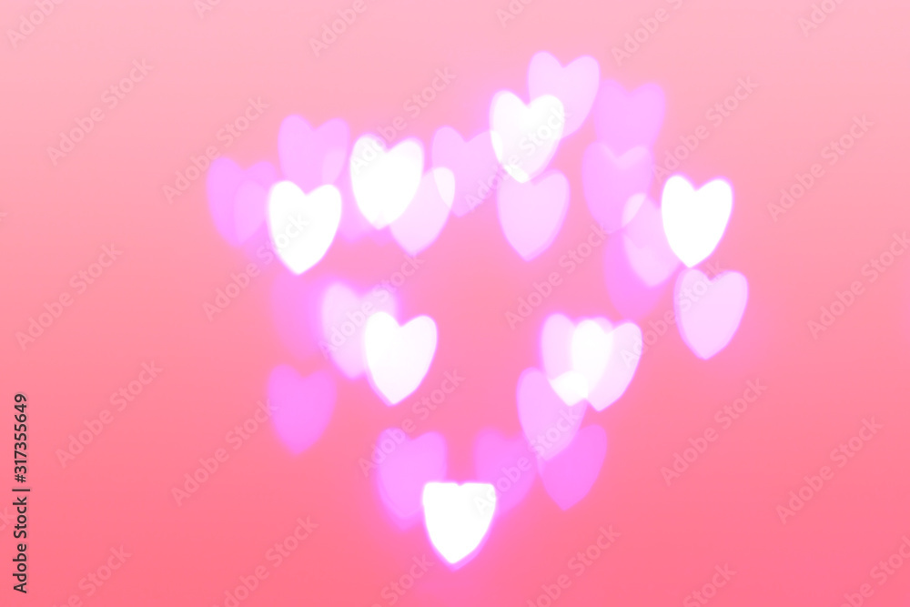 Beautiful heart shaped bokeh on Valentine's Day