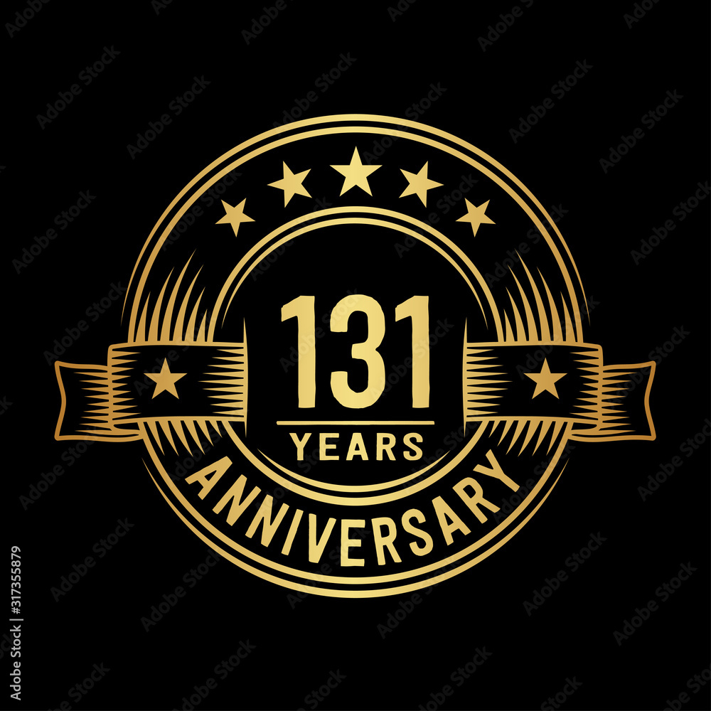 131 years anniversary celebration logotype. Vector and illustration.