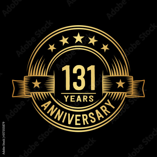 131 years anniversary celebration logotype. Vector and illustration.