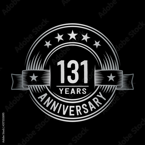 131 years anniversary celebration logotype. Vector and illustration.
