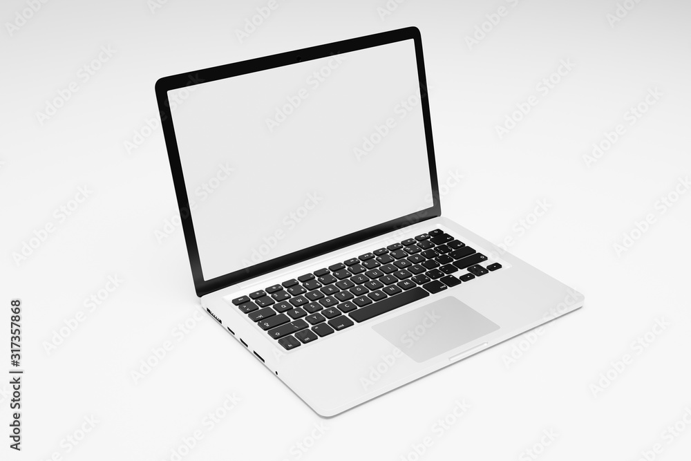Laptop computer with blank white screen isolate on white background. screen mockup template Laptop computer with blank white screen isolate on white background. screen mockup template