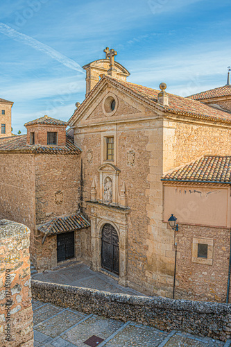 portal of the convent of the Carmelites of Herrerian style of the seventeenth century. Cuenca city. Castilla la Mancha. Spain photo