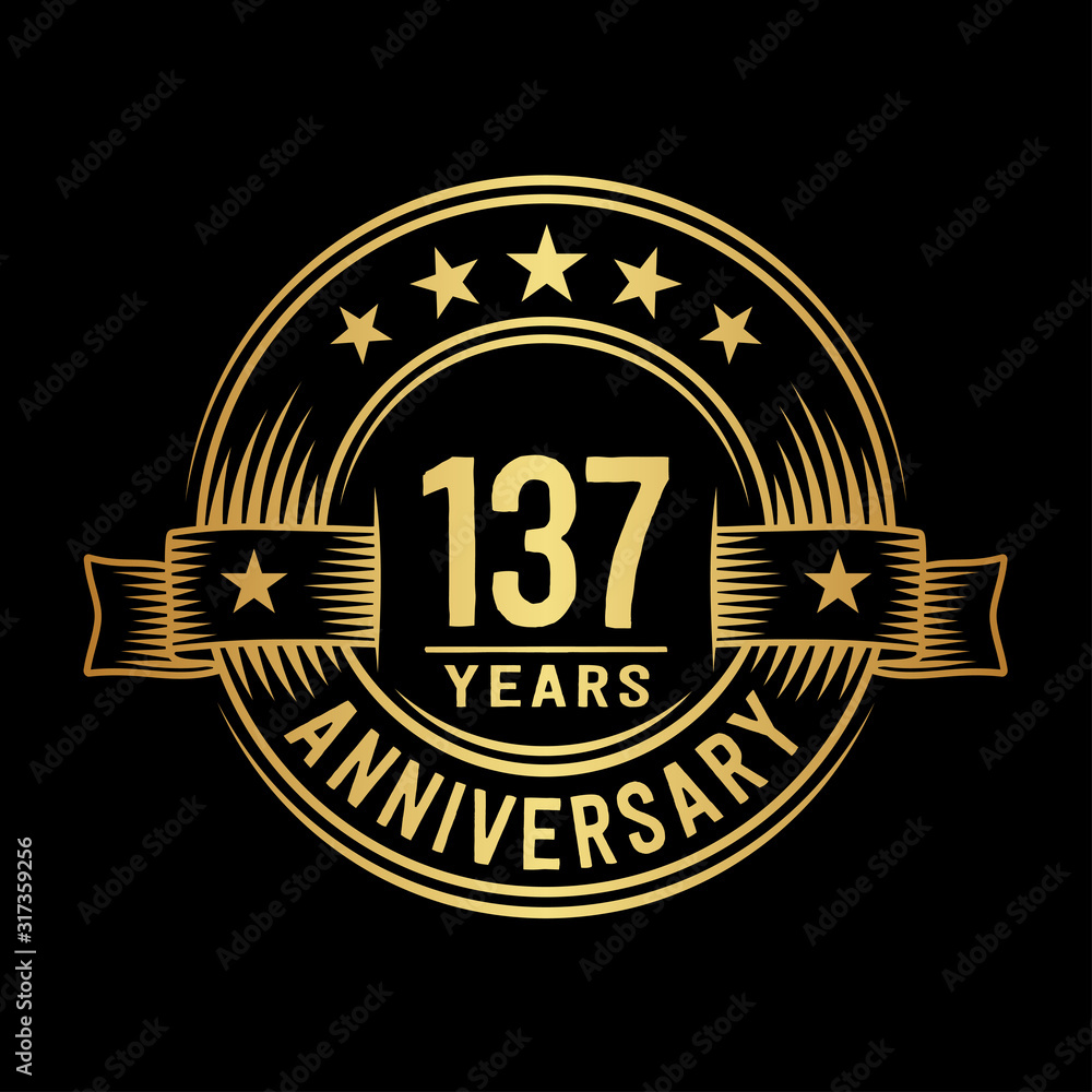 Fototapeta premium 137 years anniversary celebration logotype. Vector and illustration.