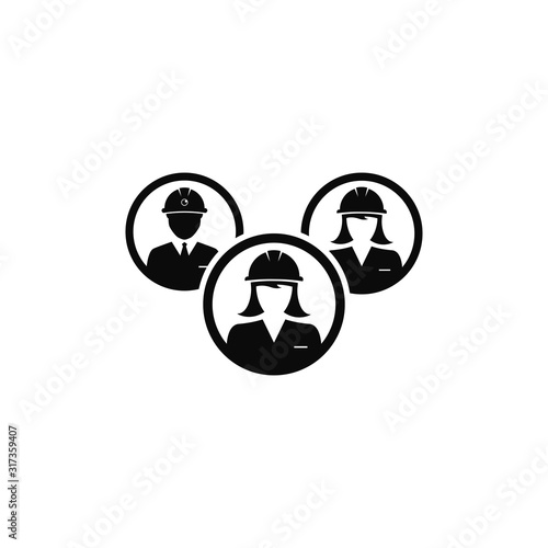 set of group construction workers illustration