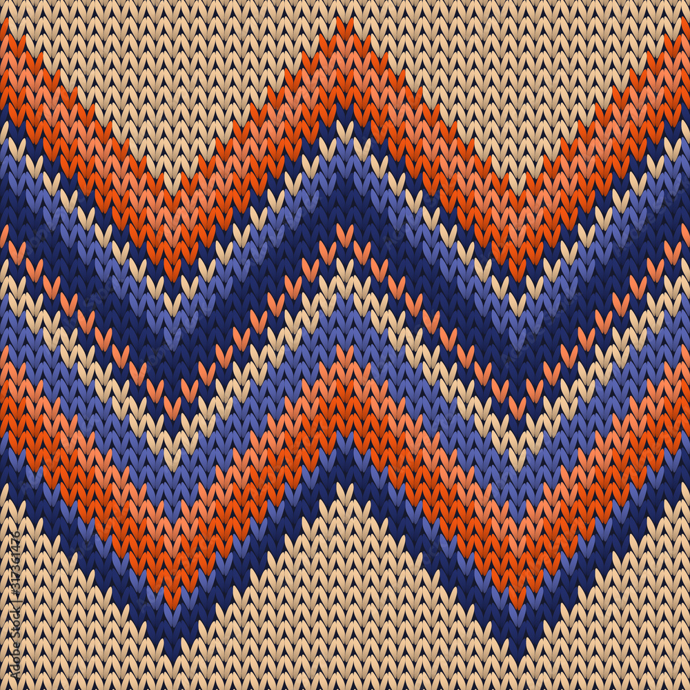 Obraz premium Trendy zig zal lines knitted texture geometric