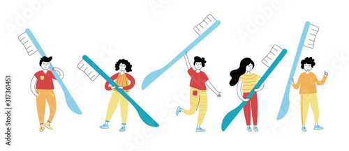Vector illustration of tooth care