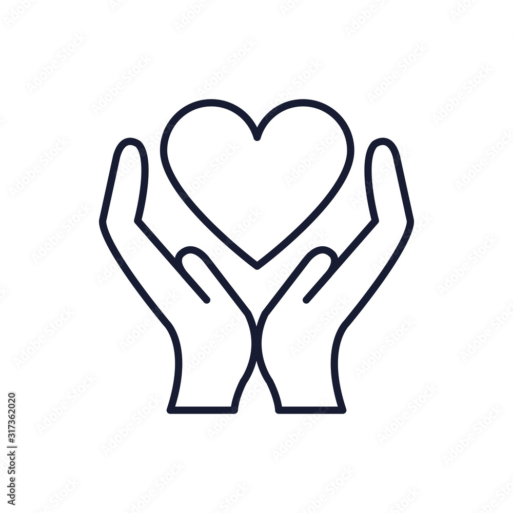 Isolated heart over hands vector design Isolated heart over hands vector design