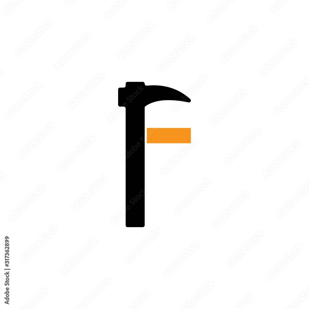 letter f of hammer logo vector letter f of hammer logo vector