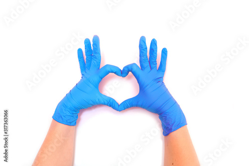 Human holding Variation of Latex Glove, Rubber glove