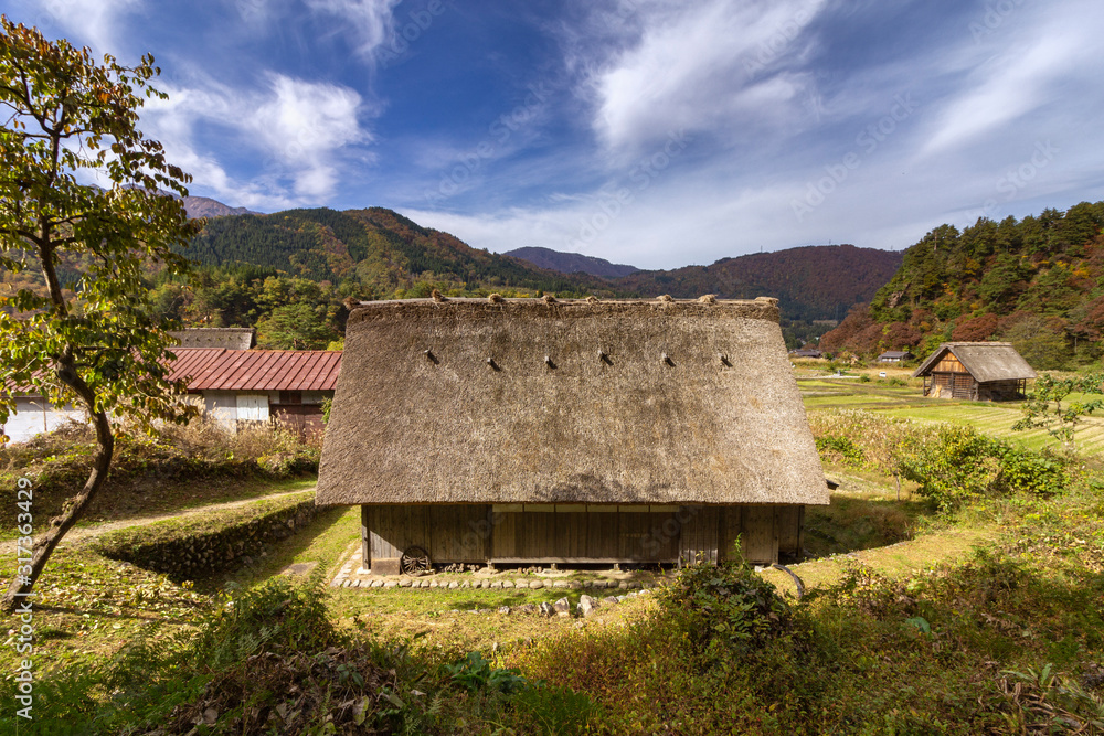 Historic Village of Ogimachi in Shirakawa-gō, UNESCO World Heritage Site, a small, traditional village showcasing a building style known as gasshō-zukuri. Japan. Historic Village of Ogimachi in Shirakawa-gō, UNESCO World Heritage Site, a small, traditional village showcasing a building style known as gasshō-zukuri. Japan.