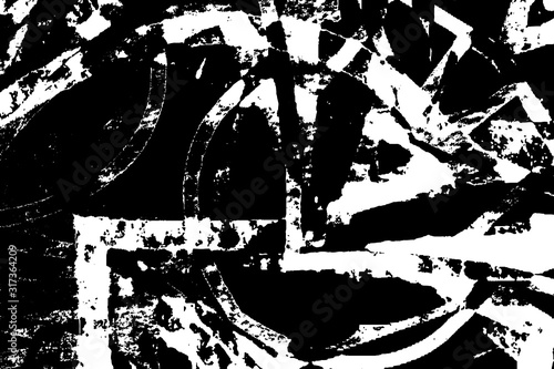 Abstract black and white background. Grunge texture. Monochrome vector pattern