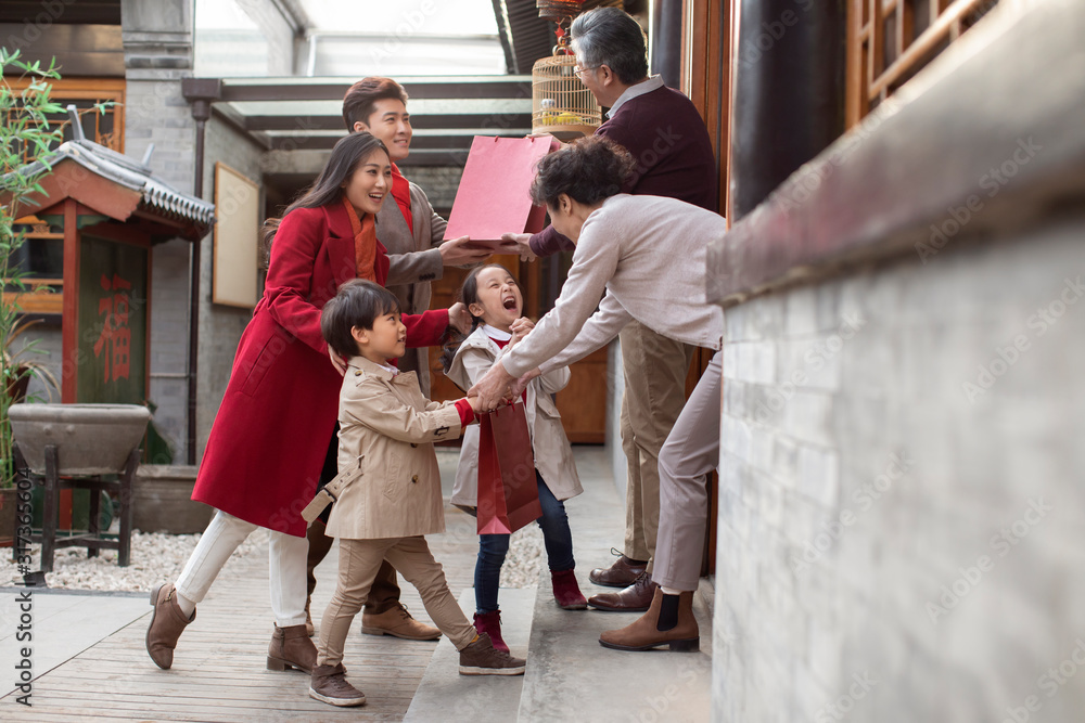 Happy family celebrating Chinese New Year Happy family celebrating Chinese New Year