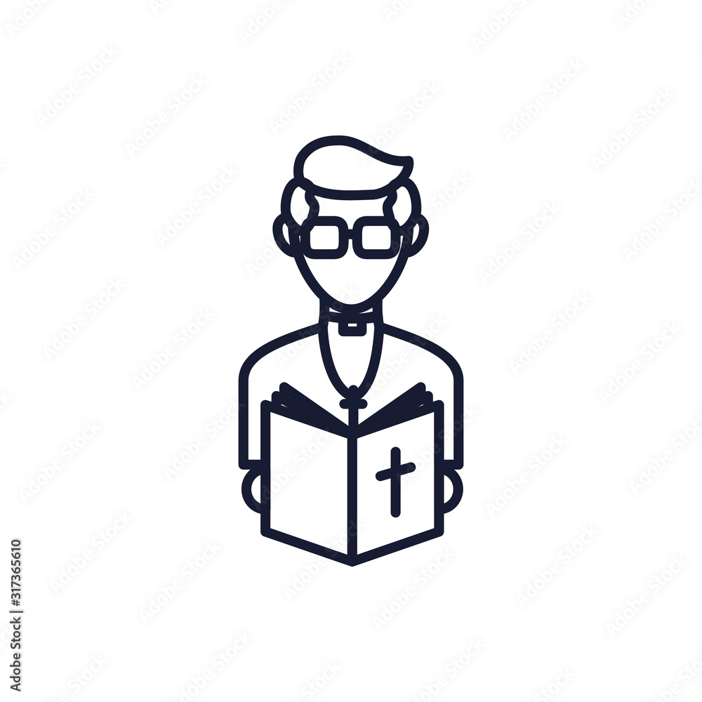 Christian and catholic man with bible vector design Christian and catholic man with bible vector design