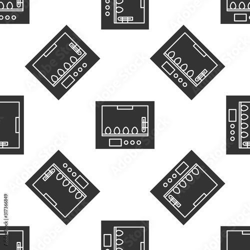 Grey Incubator for eggs icon isolated seamless pattern on white background. Vector Illustration