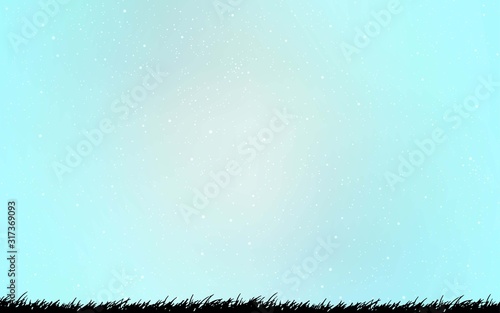 Light BLUE vector background with astronomical stars. Blurred decorative design in simple style with galaxy stars. Smart design for your business advert.