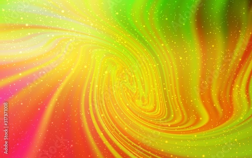 Light Pink, Yellow vector background with astronomical stars. Blurred decorative design in simple style with galaxy stars. Pattern for futuristic ad, booklets.