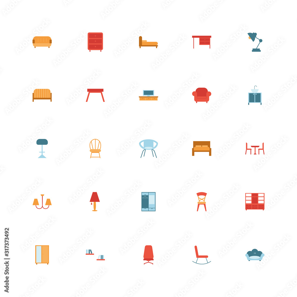 bundle of furniture set icons bundle of furniture set icons