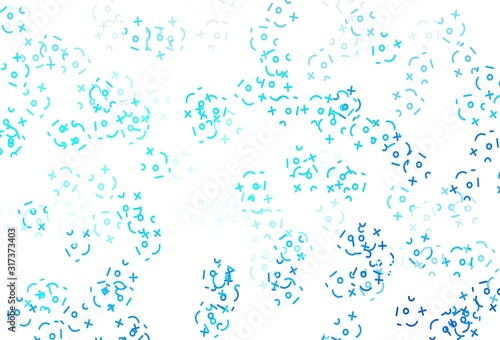 Light BLUE vector background with arithmetic signs.