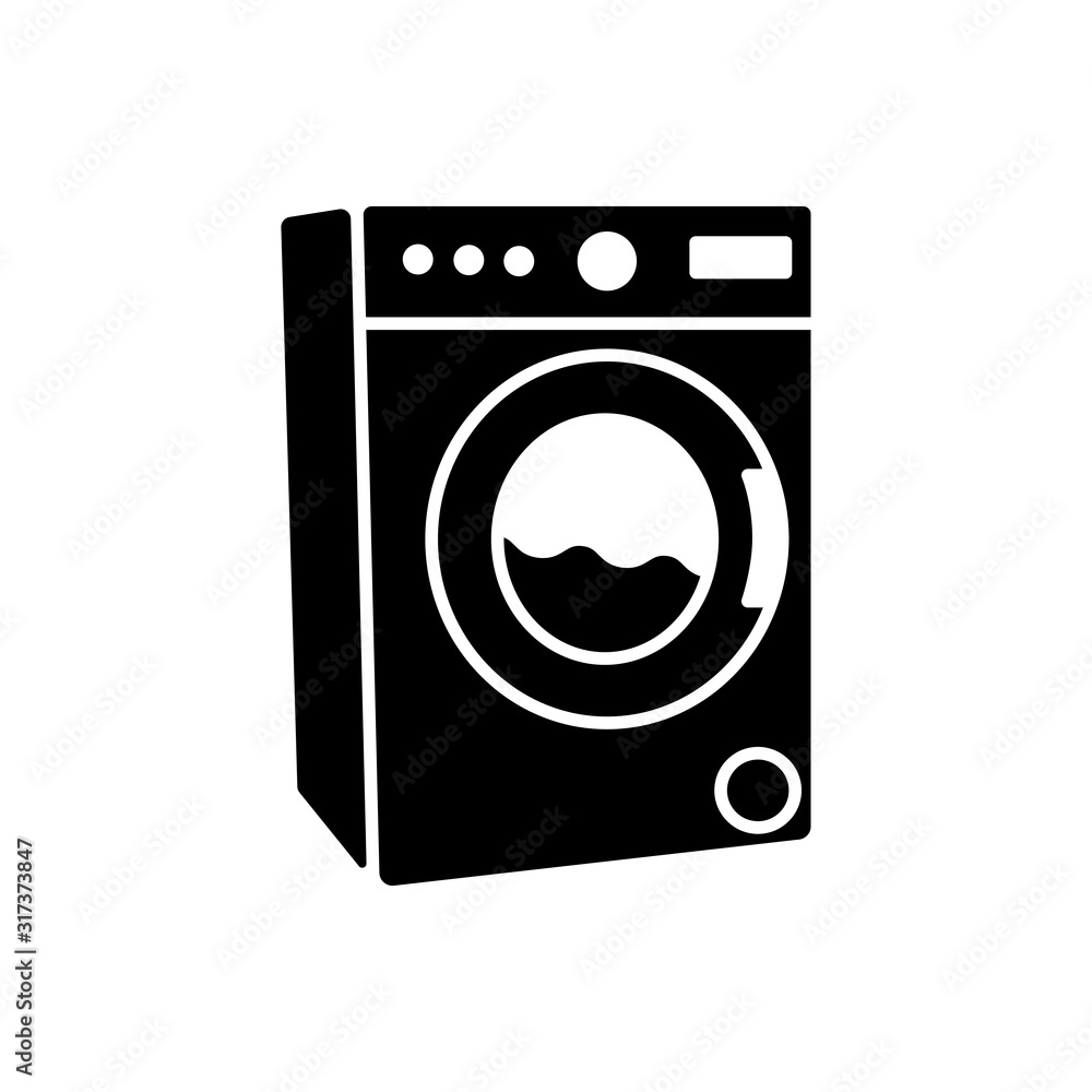 Washing machine icon in a trendy flat design Washing machine icon in a trendy flat design