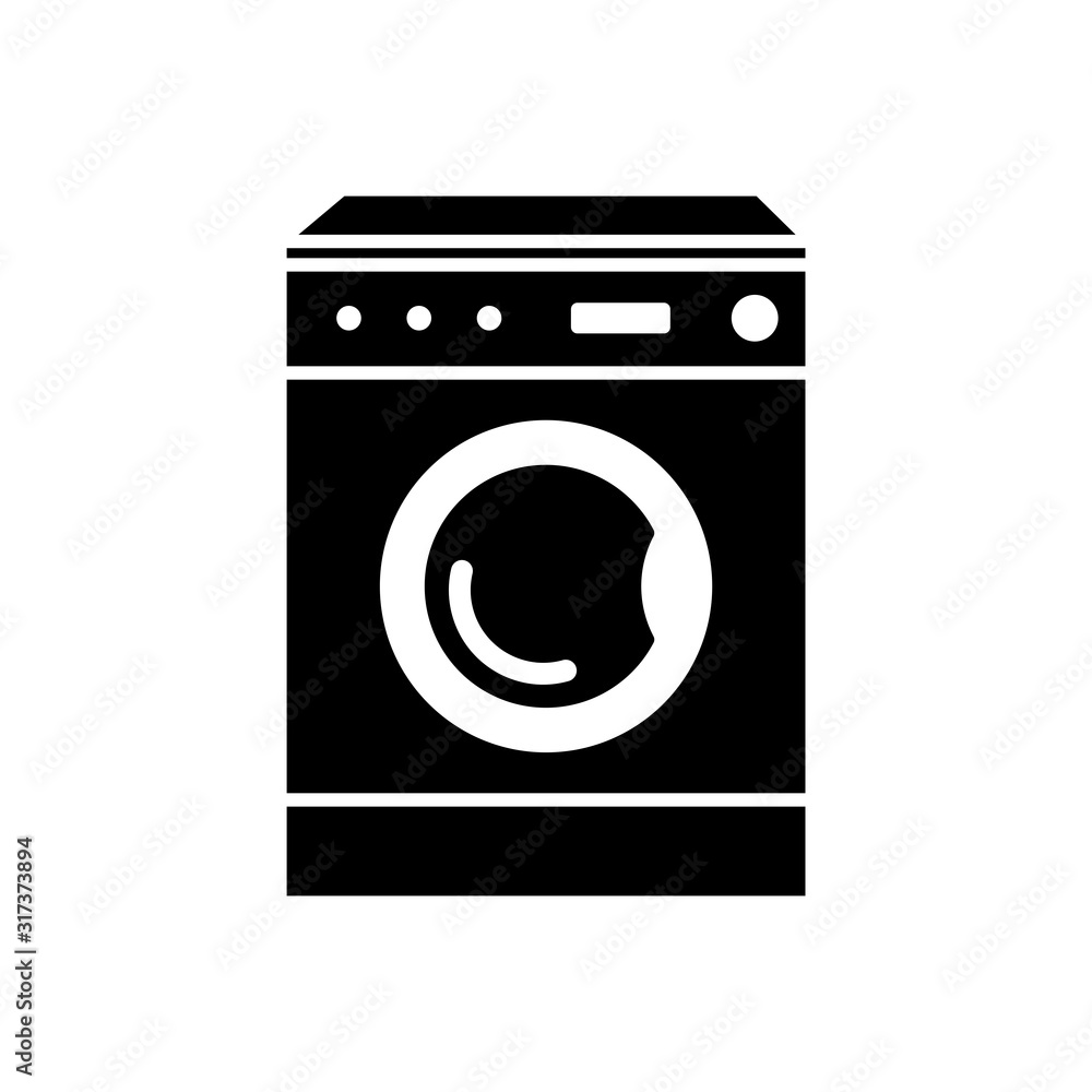 Washing machine icon in a trendy flat design Washing machine icon in a trendy flat design