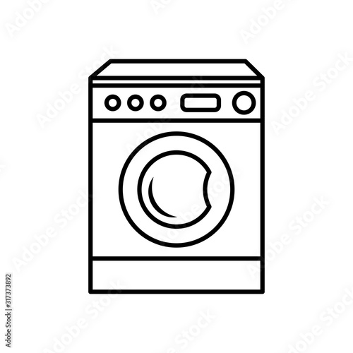Washing machine icon in a trendy flat design