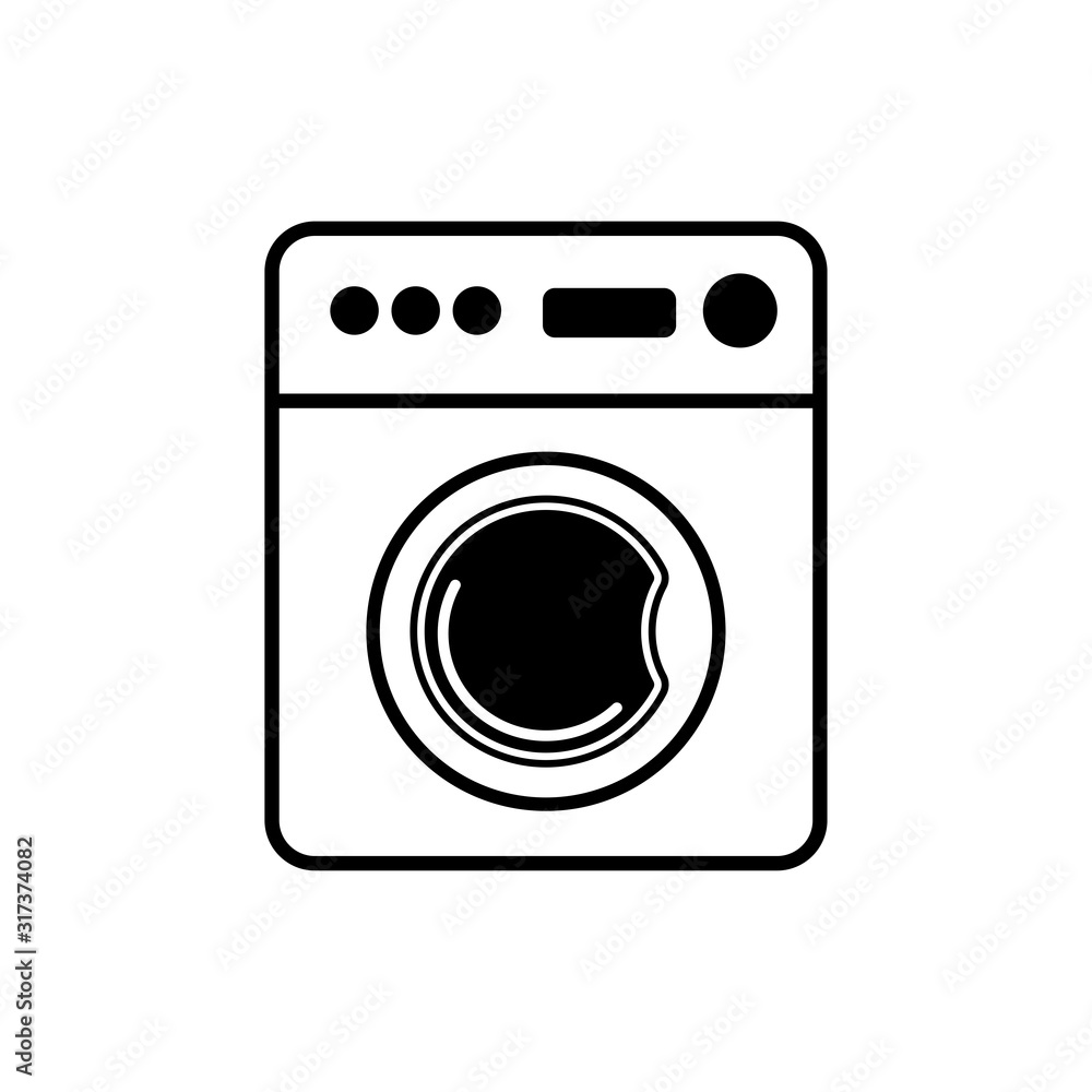 Washing machine icon in a trendy flat design Washing machine icon in a trendy flat design