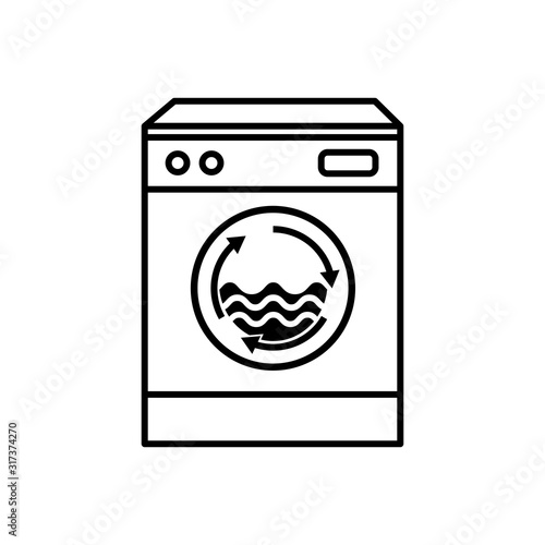Washing machine icon in a trendy flat design