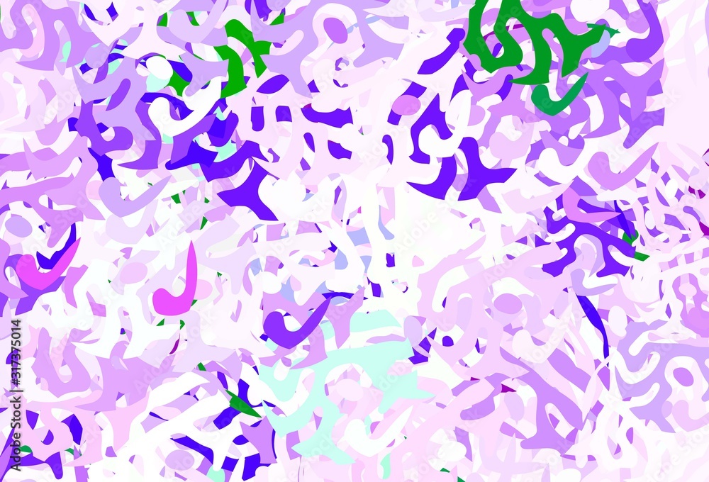 Light Pink, Green vector template with chaotic shapes. Light Pink, Green vector template with chaotic shapes.