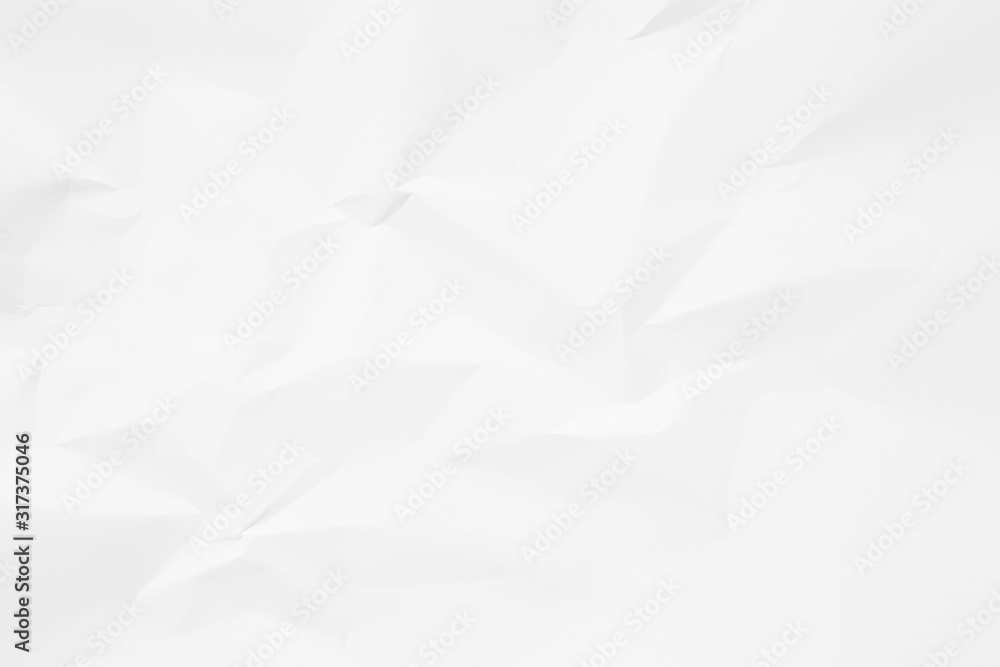 Obraz premium Clean white paper, wrinkled, abstract background.