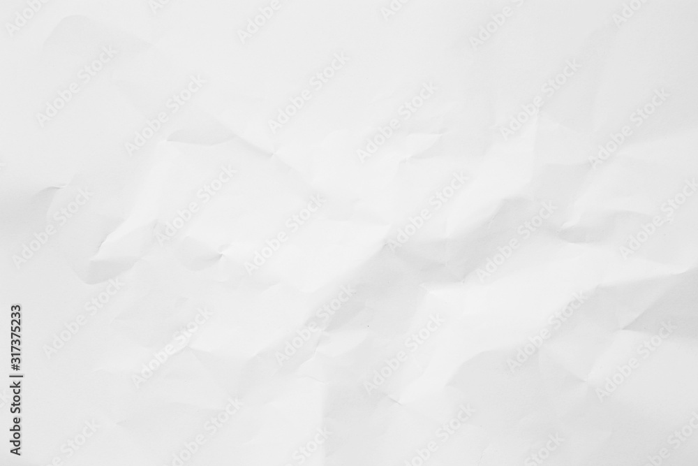 Obraz premium Clean white paper, wrinkled, abstract background.