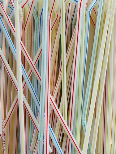 abstract colorful drinking straws