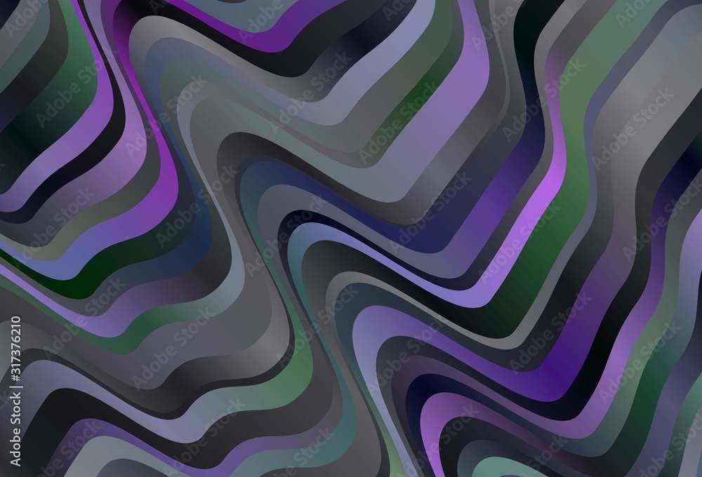 Obraz premium Dark Pink, Green vector backdrop with curved lines.