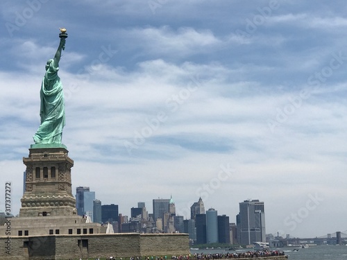 Statue of Liberty Looking Over New York