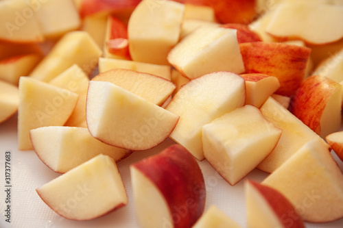 Foto close up cut apples