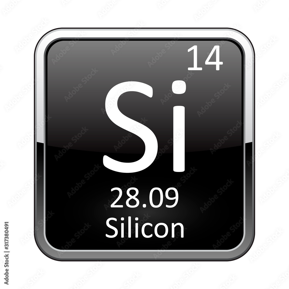 The periodic table element Silicon. Vector illustration The periodic table element Silicon. Vector illustration