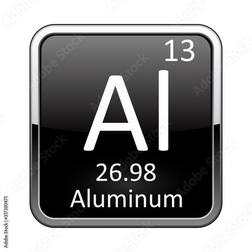 The periodic table element Aluminum. Vector illustration