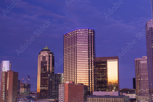 Buildings Dallas Tx downtown late afternoon 