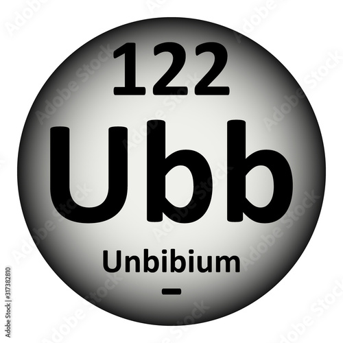 Periodic table element unbinilium icon.