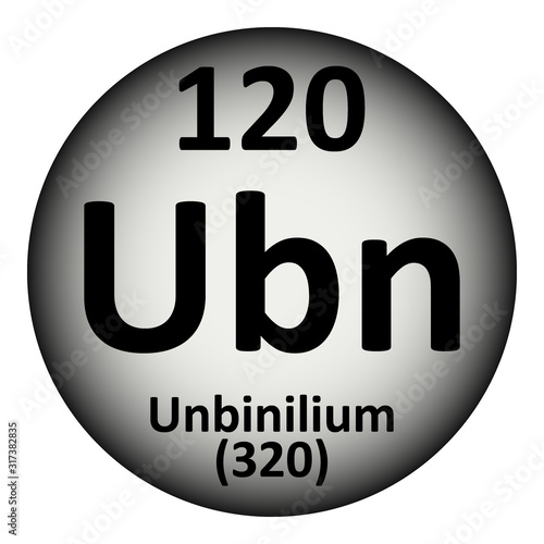 Periodic table element unbinilium icon.
