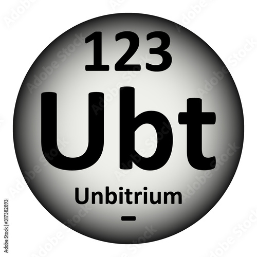Periodic table element unbitrium icon.