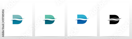 Water Wave On Letter Logo Design D