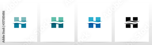 Water Wave On Letter Logo Design H