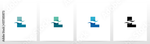 Water Wave On Letter Logo Design L
