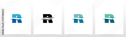 Water Wave On Letter Logo Design R