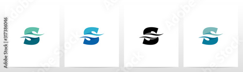 Water Wave On Letter Logo Design S
