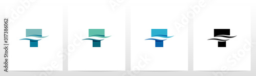 Water Wave On Letter Logo Design T